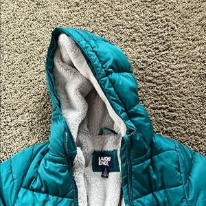 Lands' End Kids Turquoise Puffer Jacket
